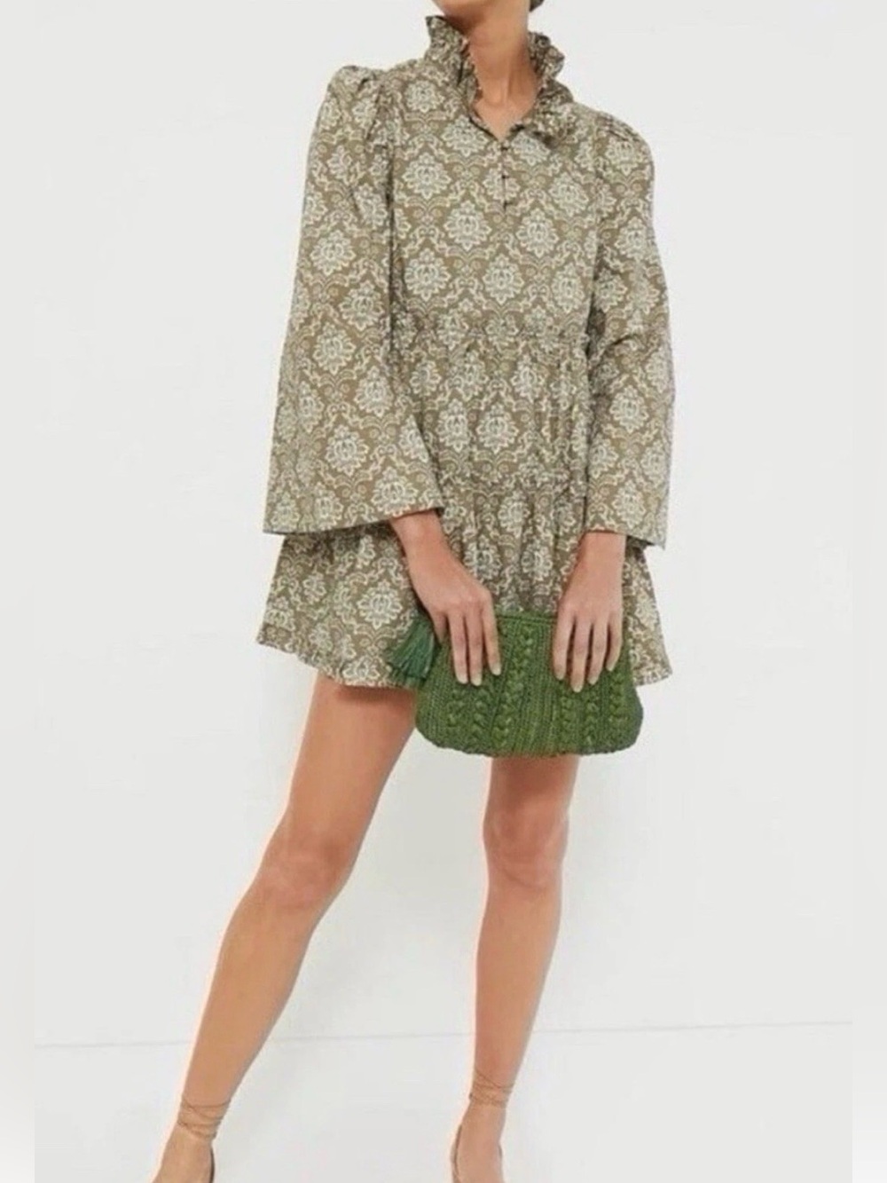 Hyacinth House NWT Moss Printed Russell Mini Olive Dress Tuckernuck medium